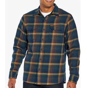 Orvis Men’s Heavyweight Double Brushed Flannel Plaid Shirt Jacket R7